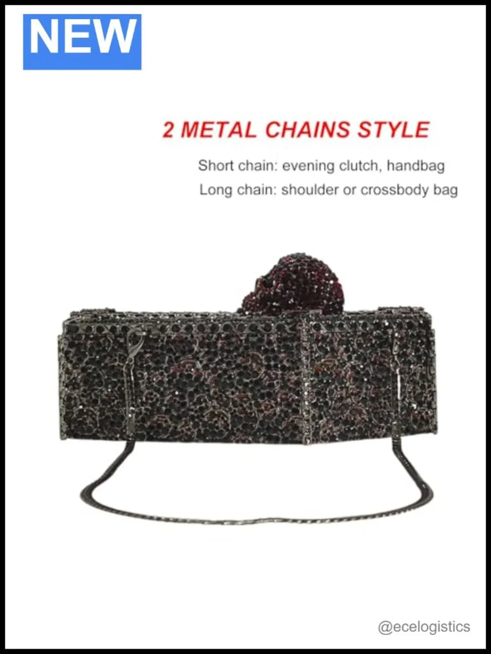 Coffin Rhinestone Clutch Skull Cross Skeleton Evening Bag Women's Handbag